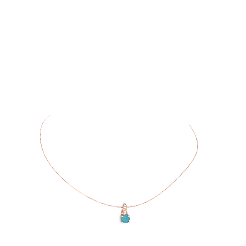 Turquoise Antique Elegance 14K Rose Gold pendant P3100