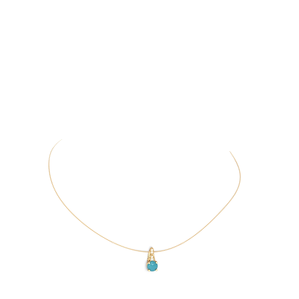 Turquoise Antique Elegance 14K Yellow Gold pendant P3100