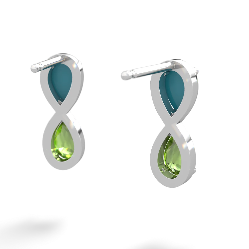 Turquoise Infinity 14K White Gold earrings E5050