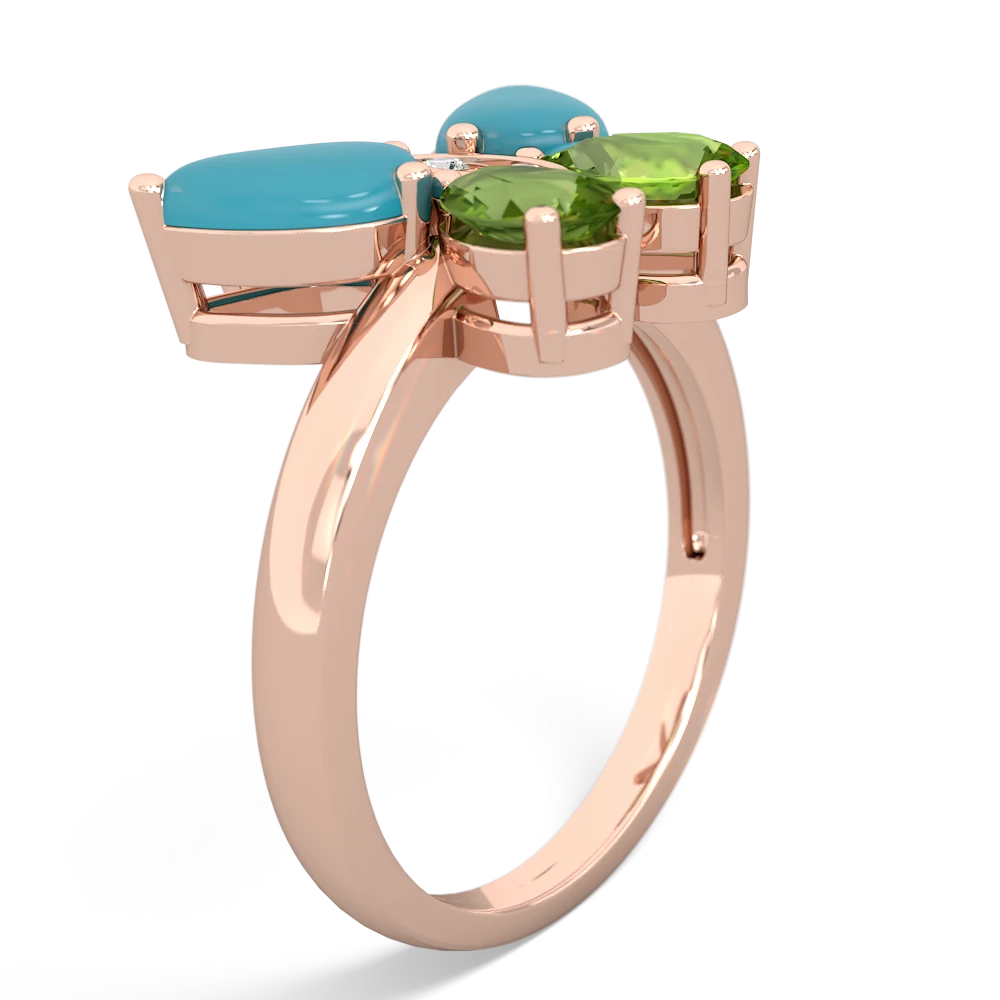 Turquoise Butterfly 14K Rose Gold ring R2215