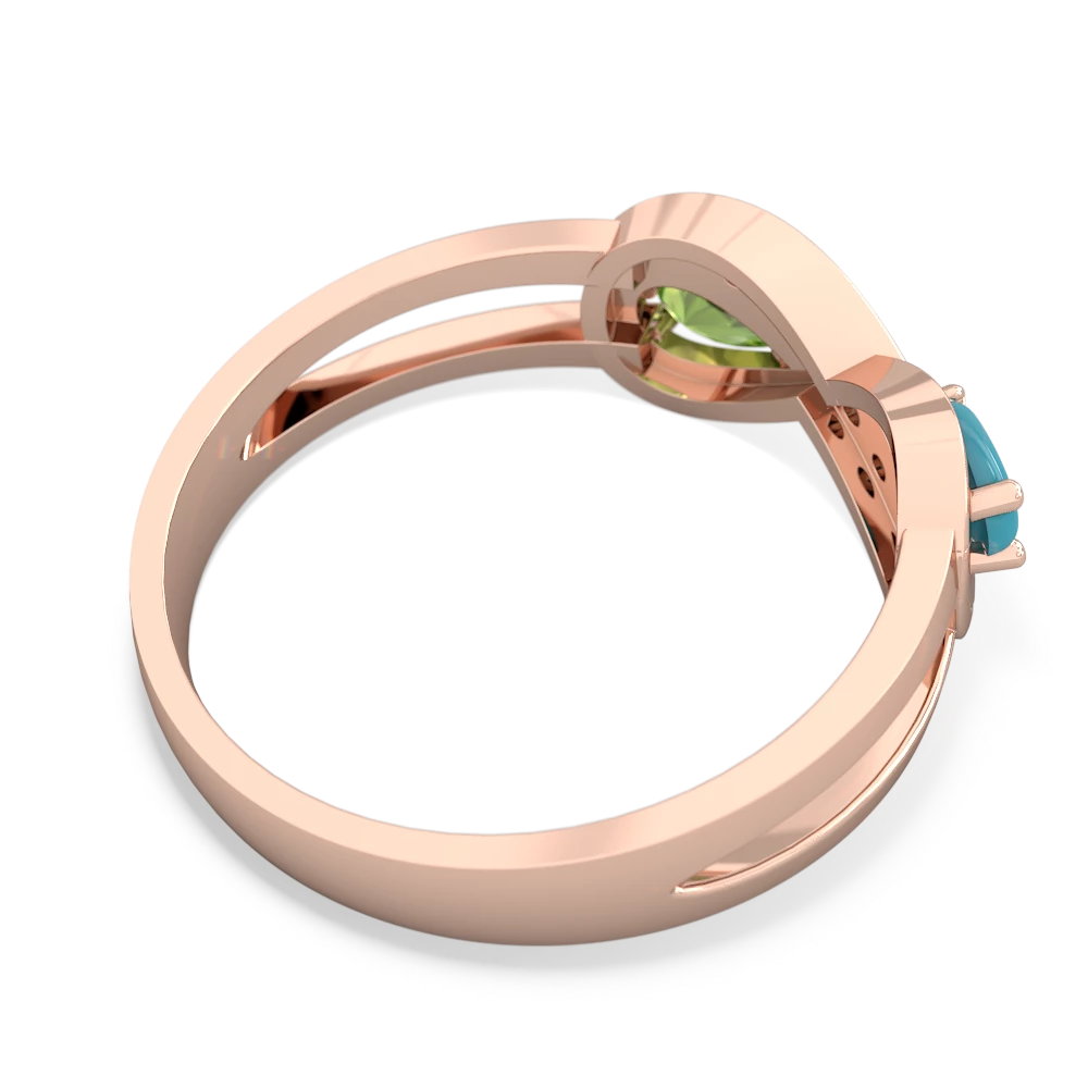 Turquoise Diamond Infinity 14K Rose Gold ring R5390