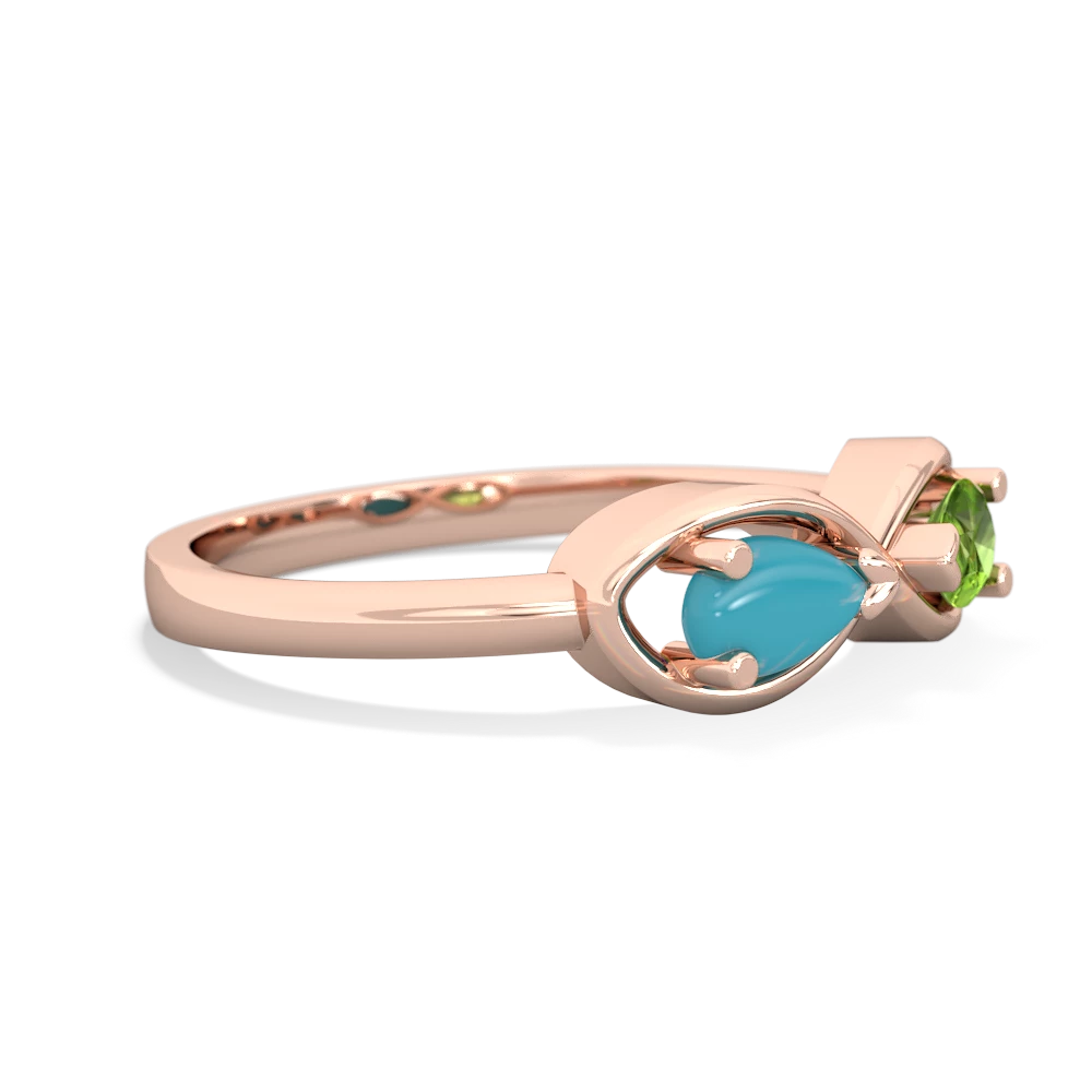 Turquoise Infinity 14K Rose Gold ring R5050