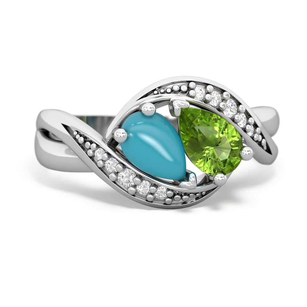 Turquoise Summer Winds 14K White Gold ring R5342