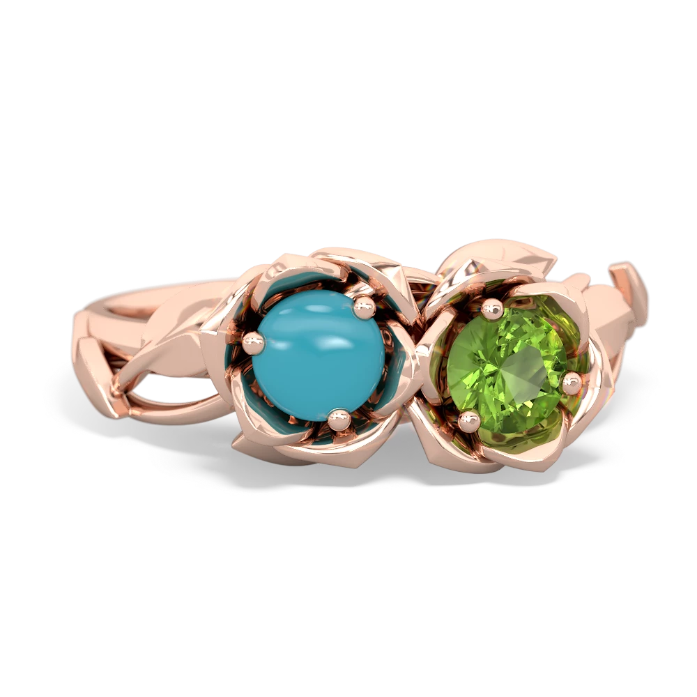 Turquoise Rose Garden 14K Rose Gold ring R5510