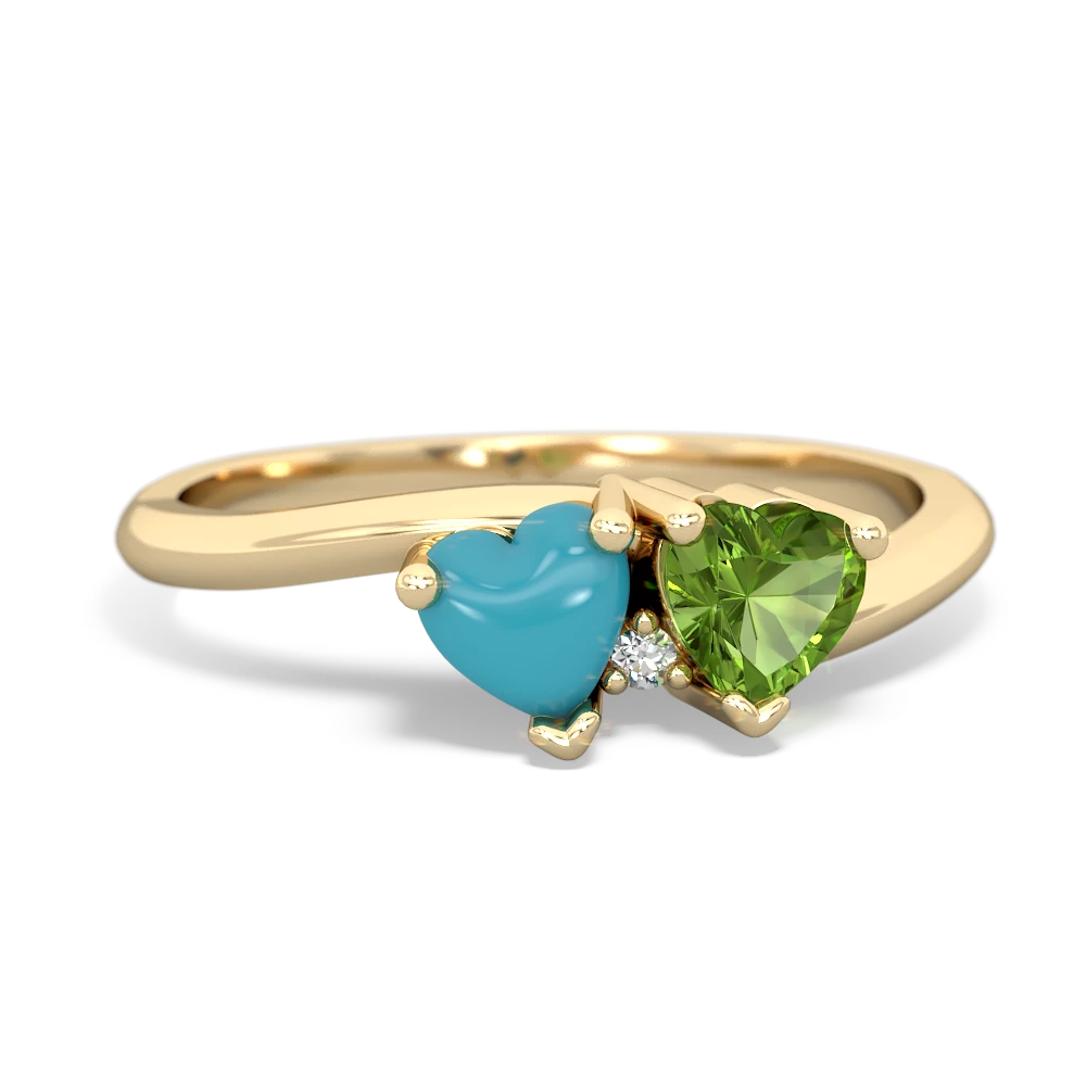 Turquoise Sweethearts 14K Yellow Gold ring R5260