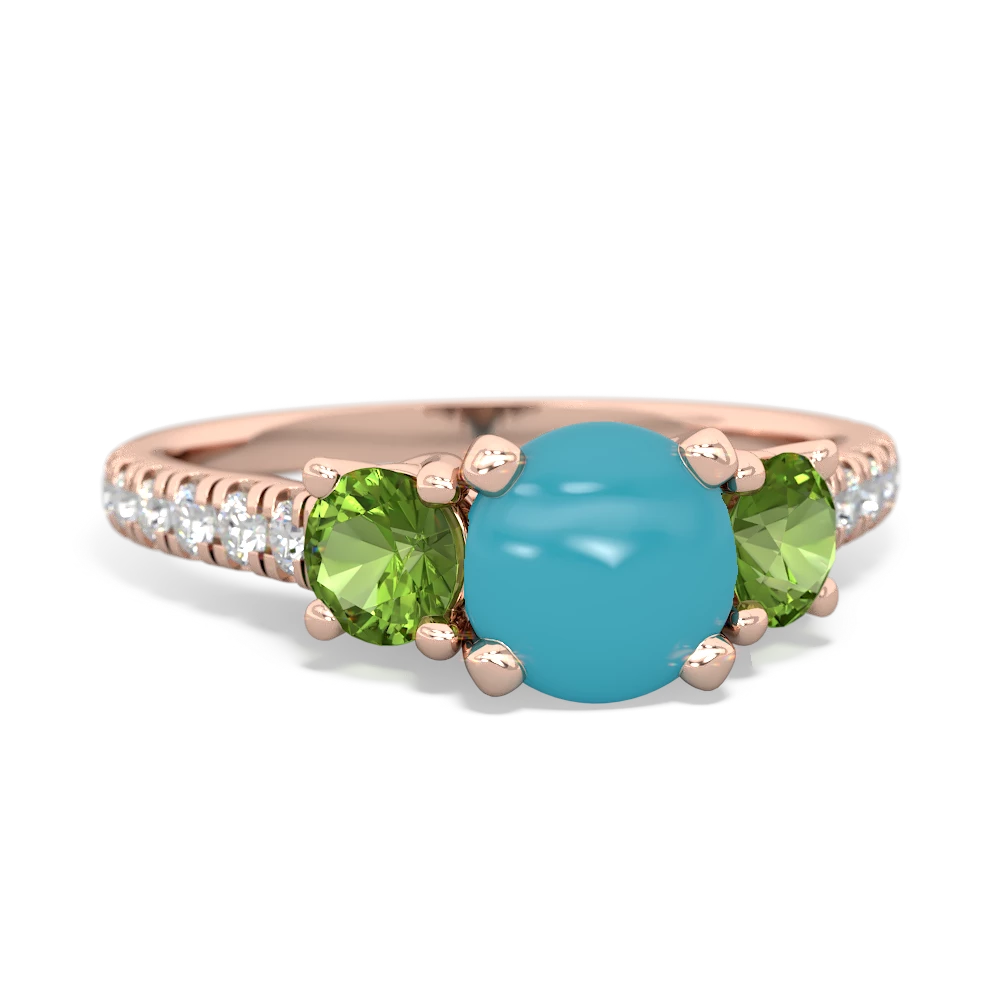 Turquoise Pave Trellis 14K Rose Gold ring R5500