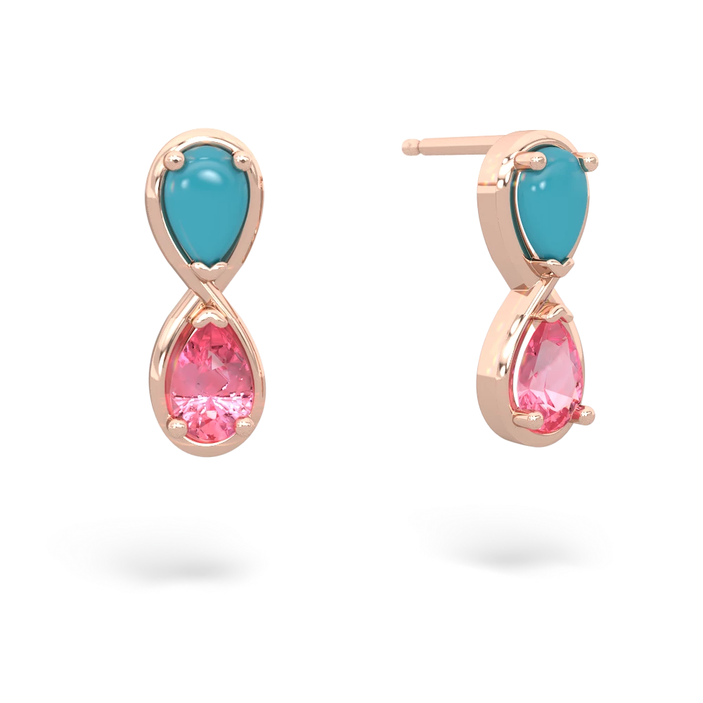 Turquoise Infinity 14K Rose Gold earrings E5050