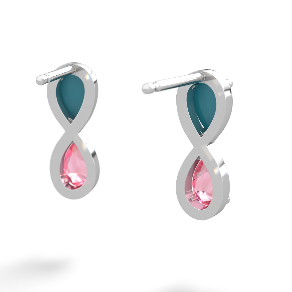 Turquoise Infinity 14K White Gold earrings E5050