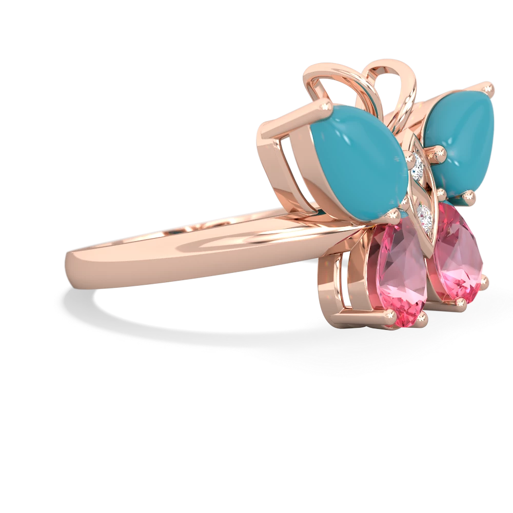 Turquoise Butterfly 14K Rose Gold ring R2215