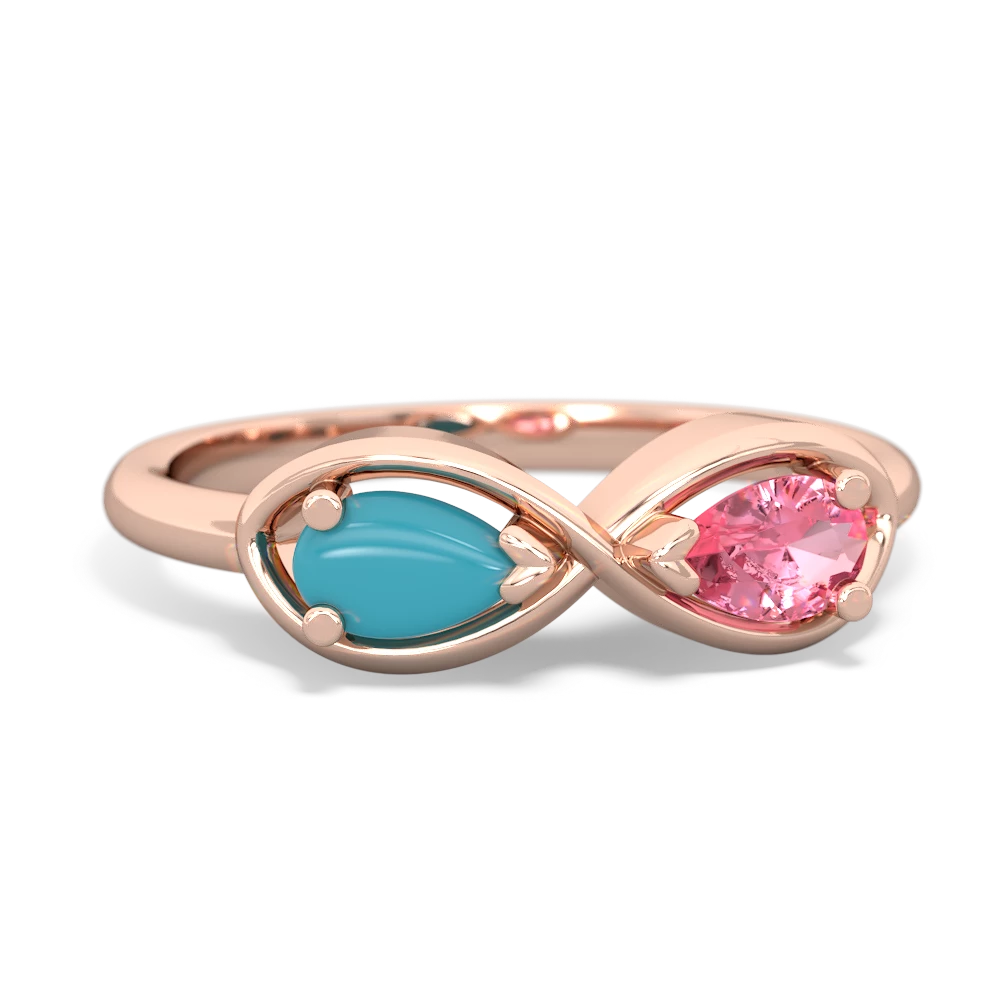 Turquoise Infinity 14K Rose Gold ring R5050