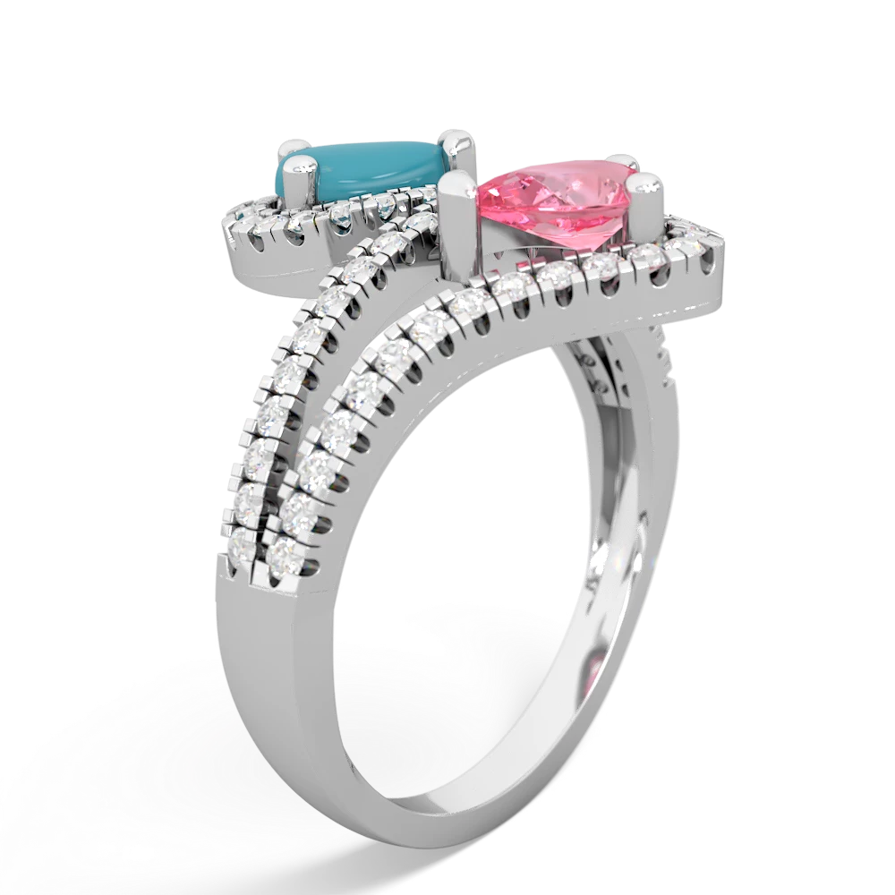 Turquoise Diamond Dazzler 14K White Gold ring R3000