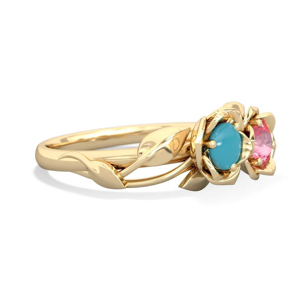 Turquoise Rose Garden 14K Yellow Gold ring R5510