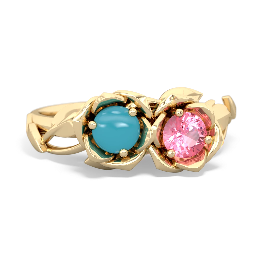 Turquoise Rose Garden 14K Yellow Gold ring R5510