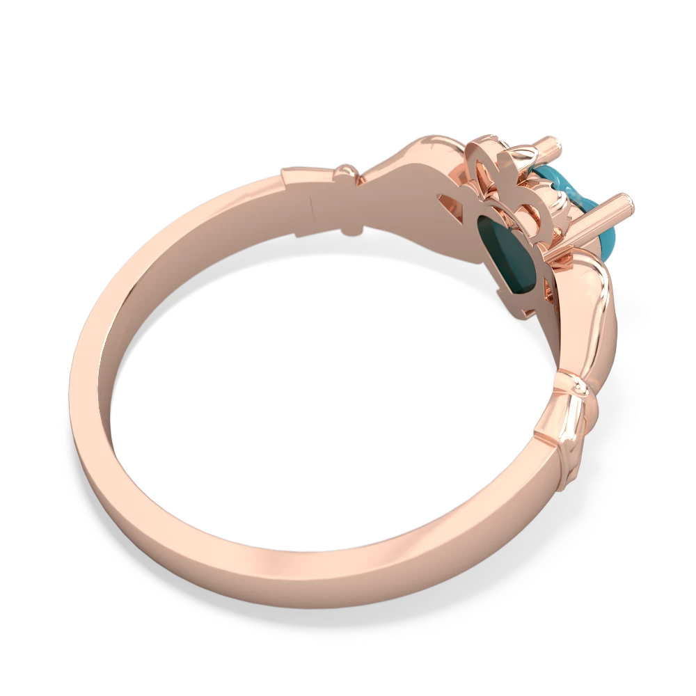 Turquoise Claddagh 14K Rose Gold ring R2370