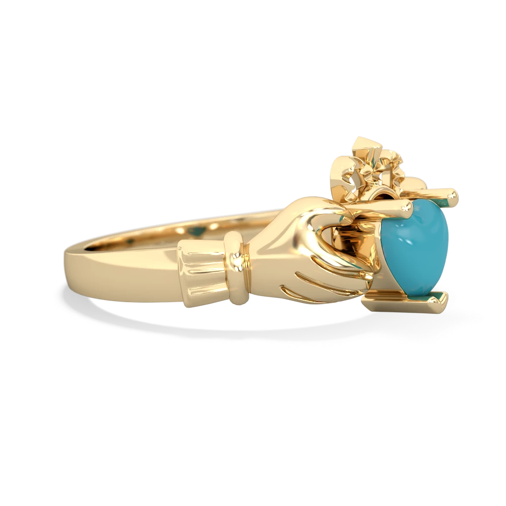 Turquoise Claddagh 14K Yellow Gold ring R2370