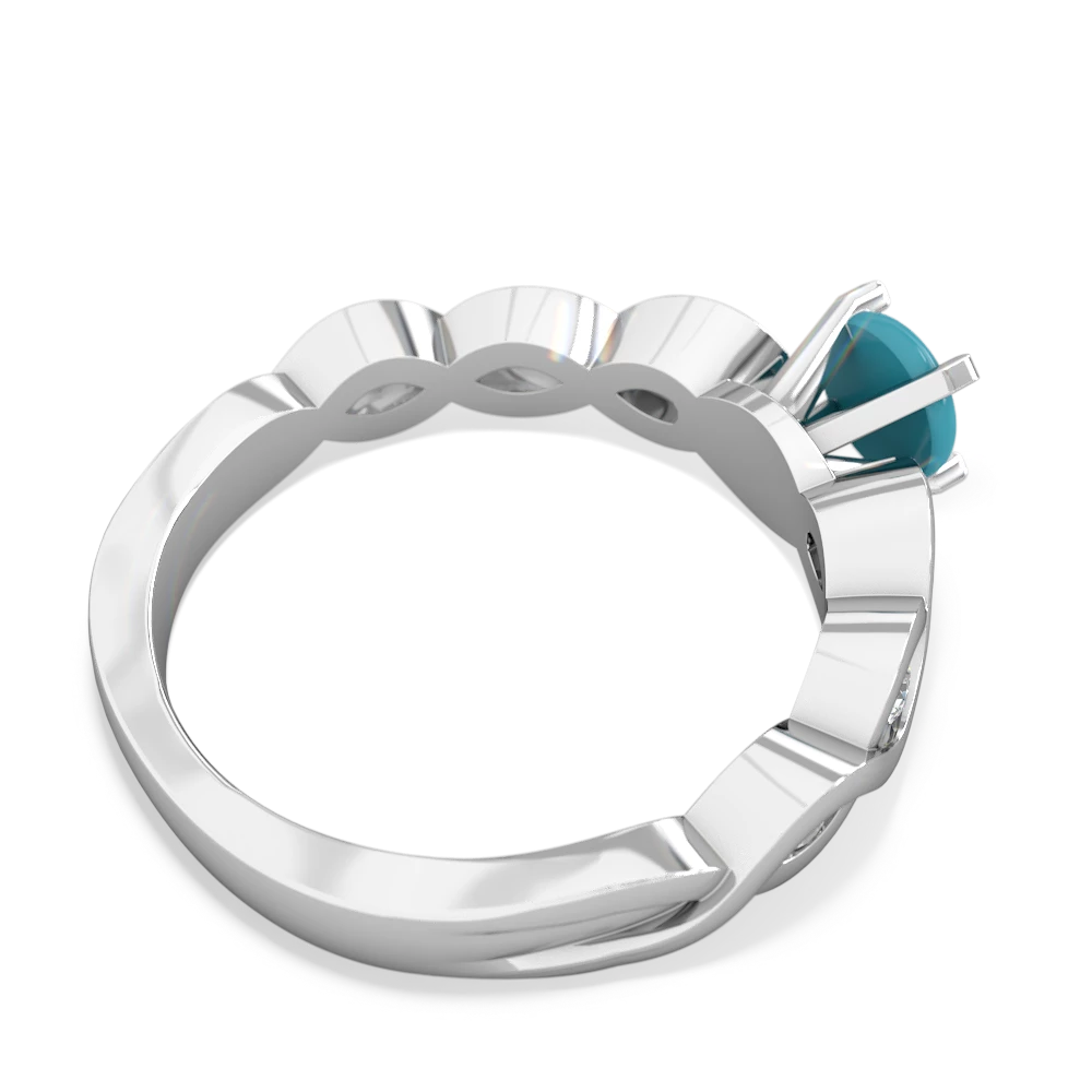 Turquoise Infinity 5Mm Round Engagement 14K White Gold ring R26315RD