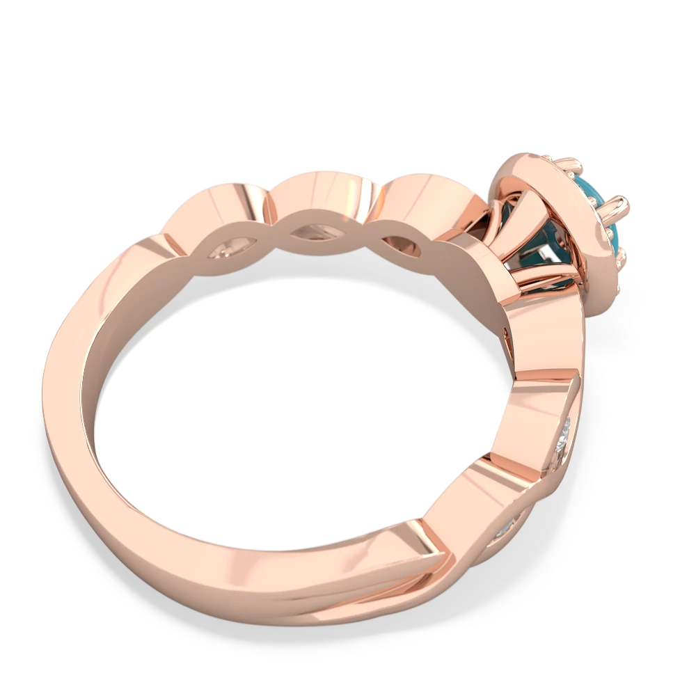 Turquoise Infinity Halo Engagement 14K Rose Gold ring R26315RH