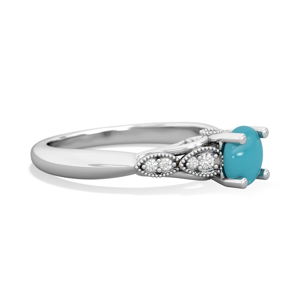 Turquoise Antique Elegance 14K White Gold ring R3100