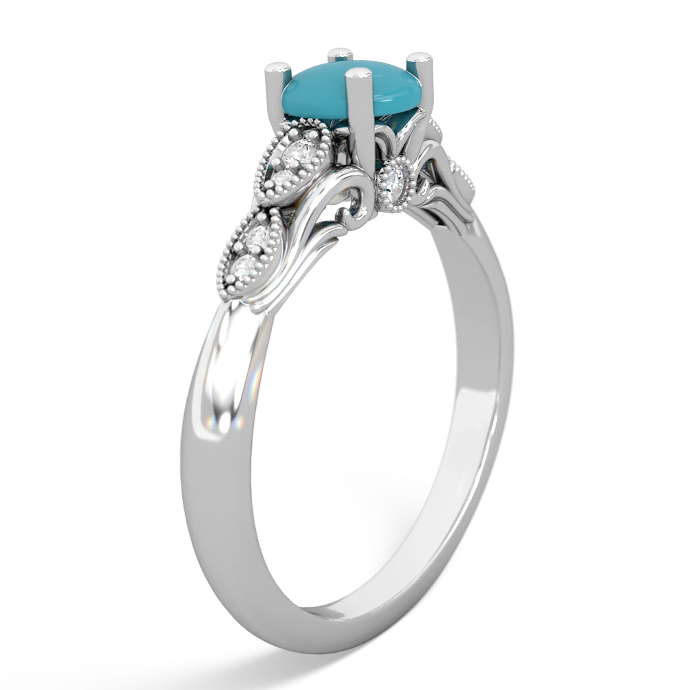 Turquoise Antique Elegance 14K White Gold ring R3100