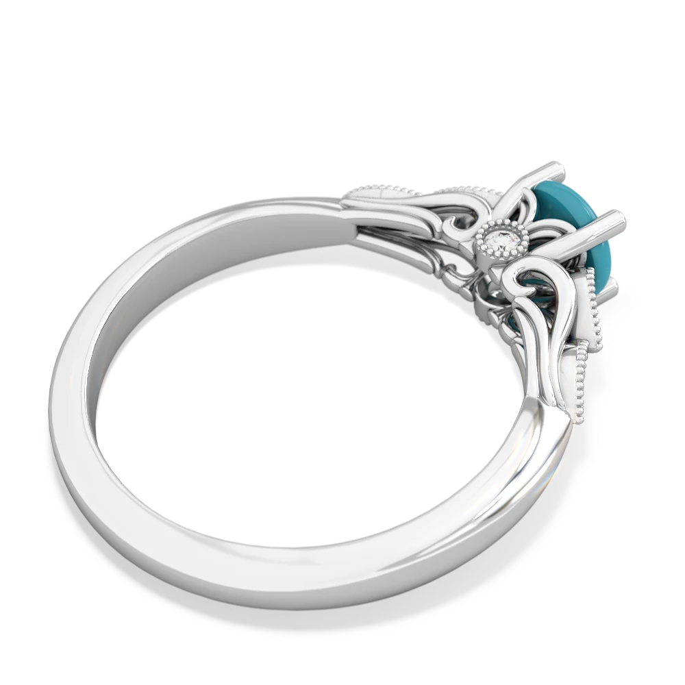 Turquoise Antique Elegance 14K White Gold ring R3100