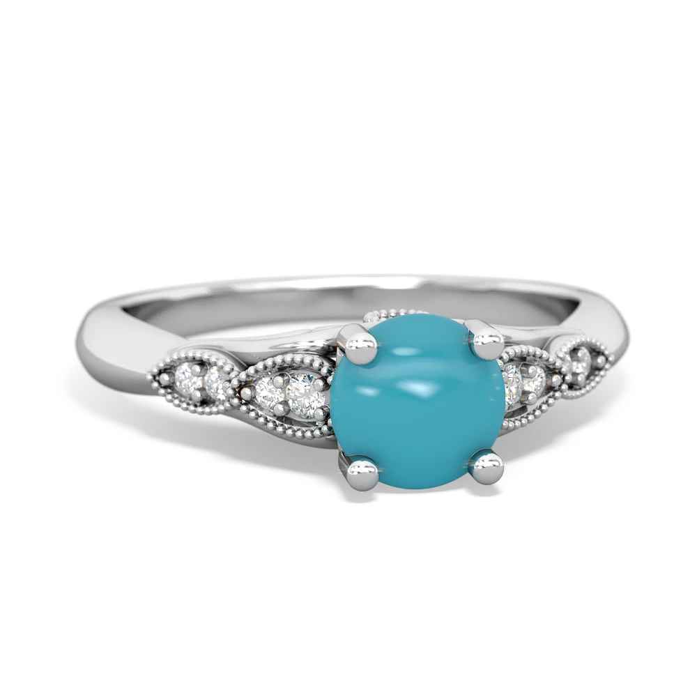 Turquoise Antique Elegance 14K White Gold ring R3100