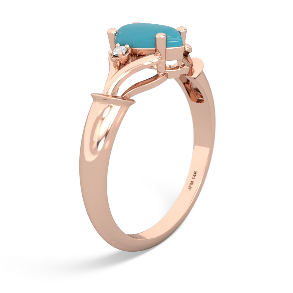 Turquoise Precious Pear 14K Rose Gold ring R0826