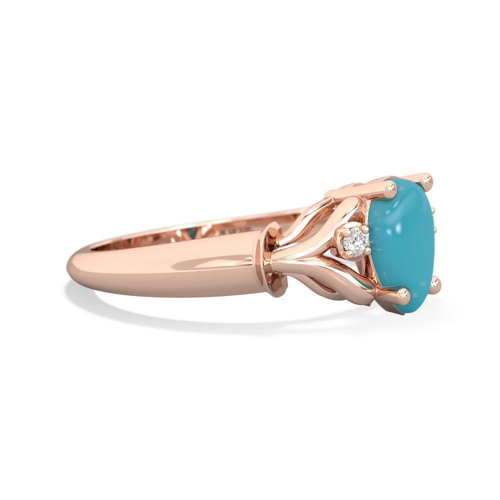 Turquoise Precious Pear 14K Rose Gold ring R0826