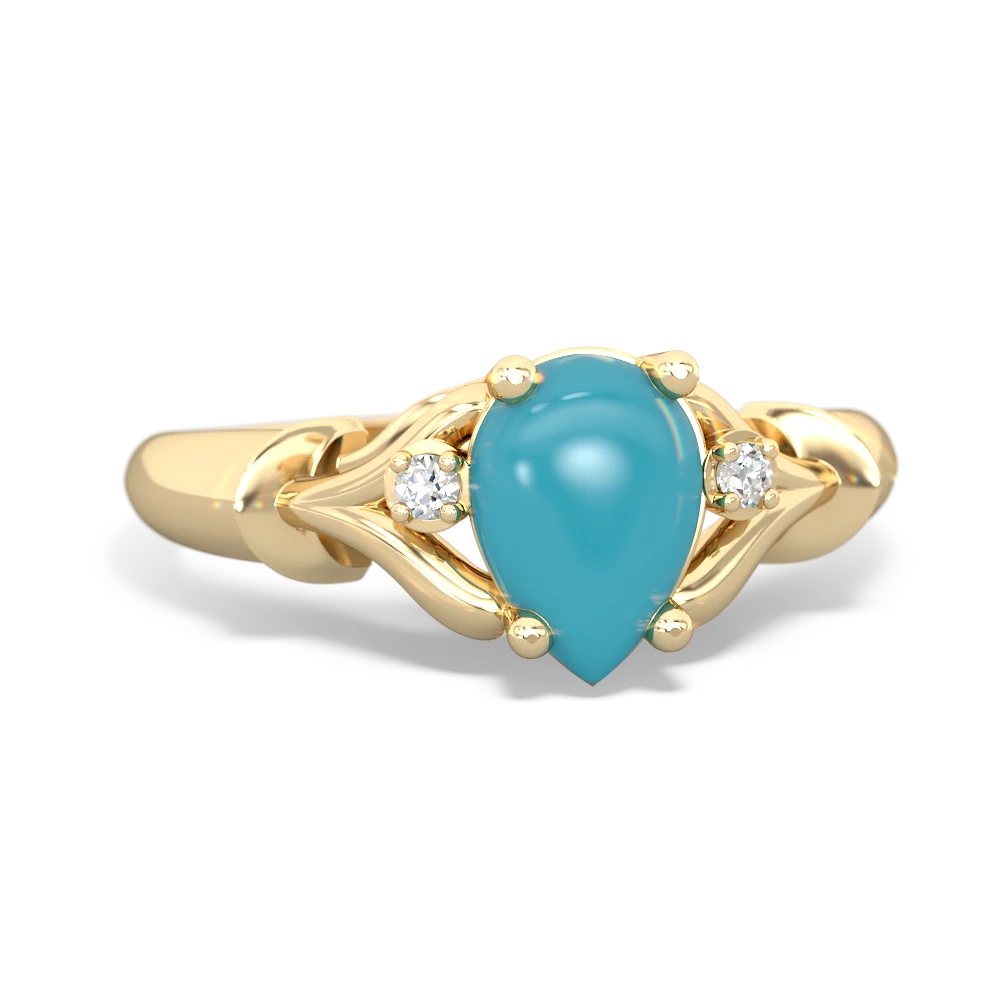 Turquoise Precious Pear 14K Yellow Gold ring R0826