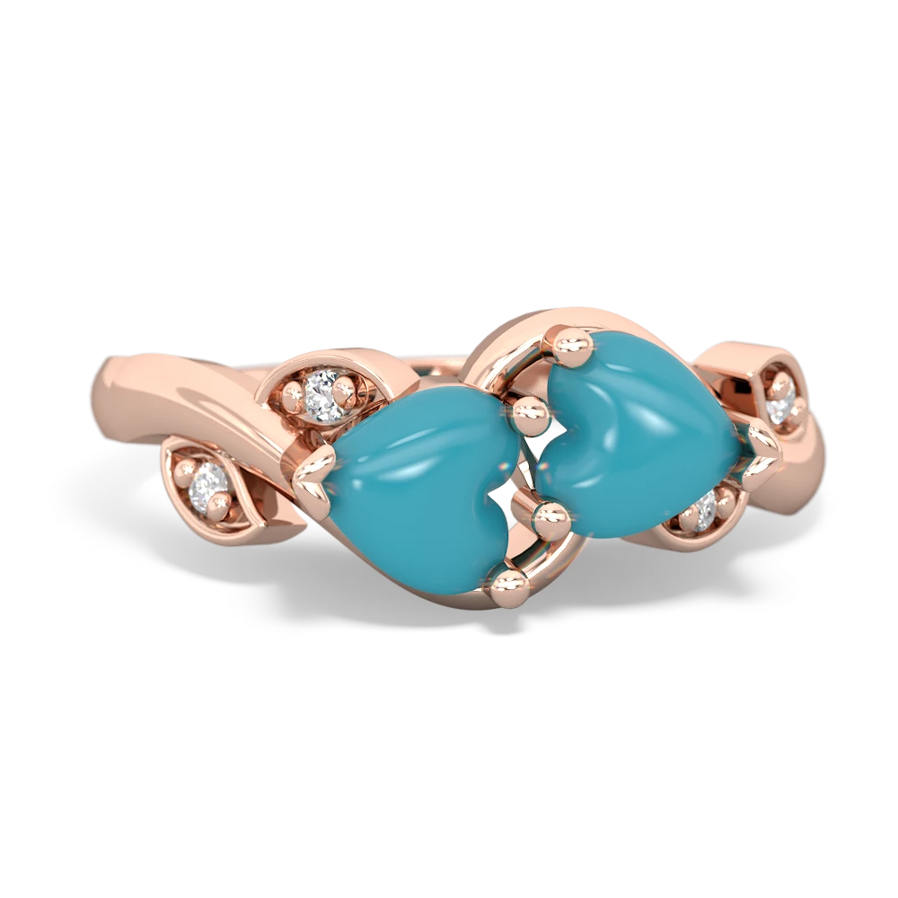 Turquoise Floral Elegance 14K Rose Gold ring R5790