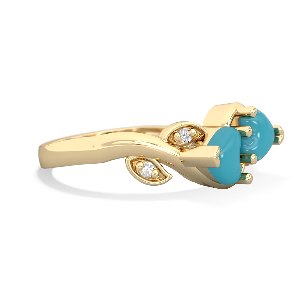 Turquoise Floral Elegance 14K Yellow Gold ring R5790