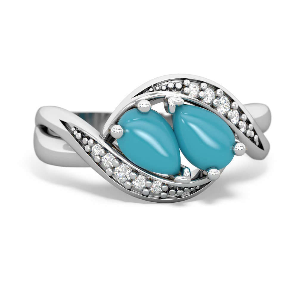 Turquoise Summer Winds 14K White Gold ring R5342