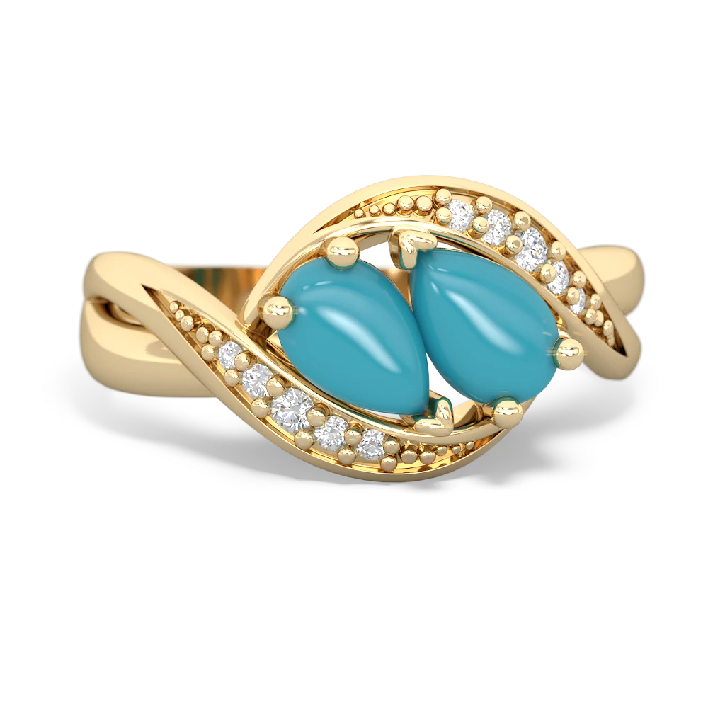 Turquoise Summer Winds 14K Yellow Gold ring R5342