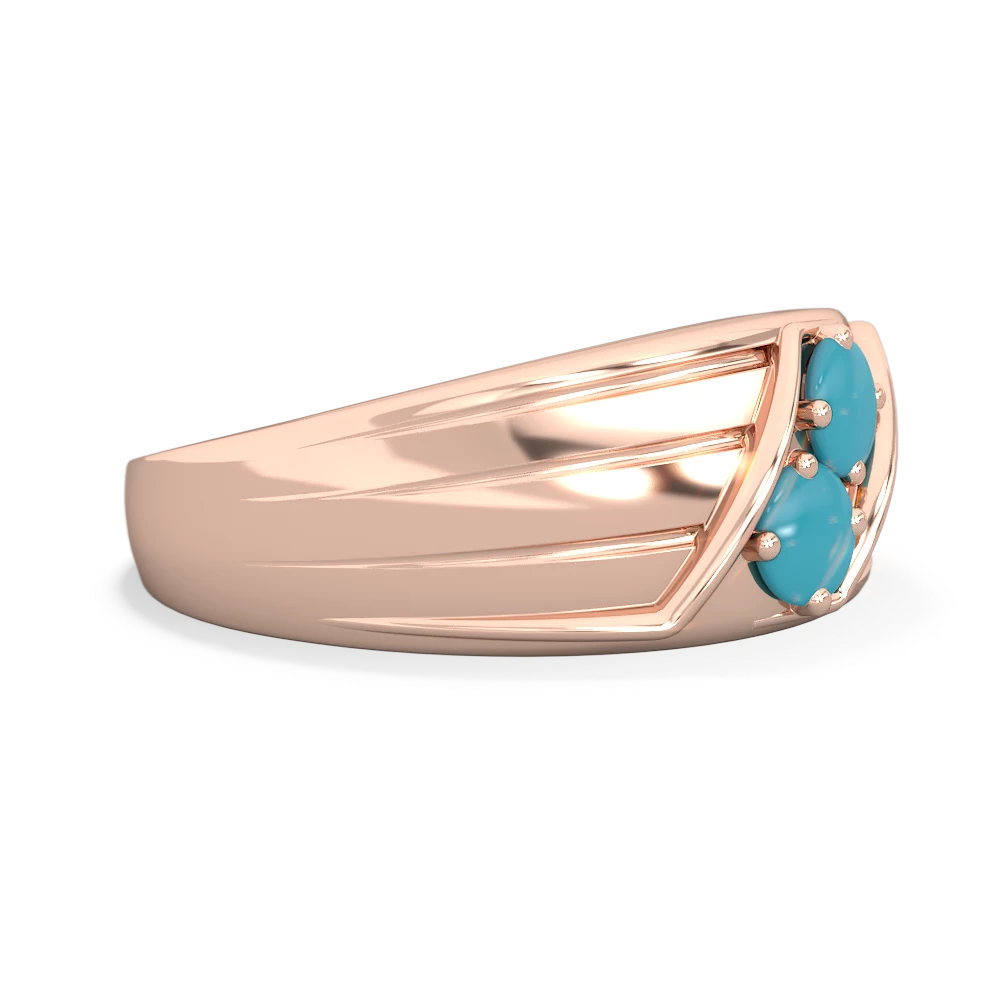 Turquoise Men's Streamline 14K Rose Gold ring R0460