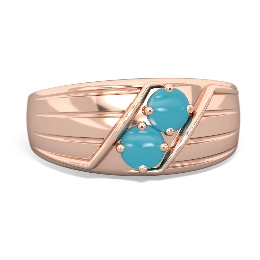 Turquoise Men's Streamline 14K Rose Gold ring R0460