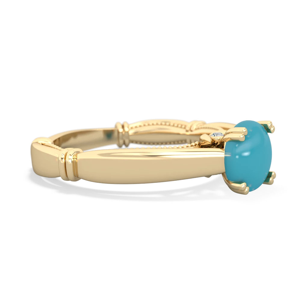 Turquoise Renaissance 14K Yellow Gold ring R27806RD