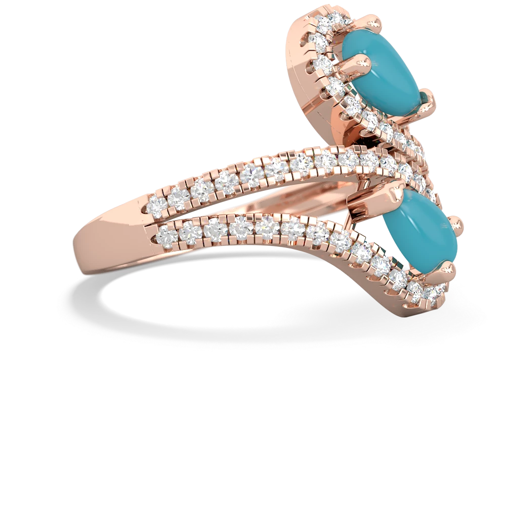 Turquoise Diamond Dazzler 14K Rose Gold ring R3000