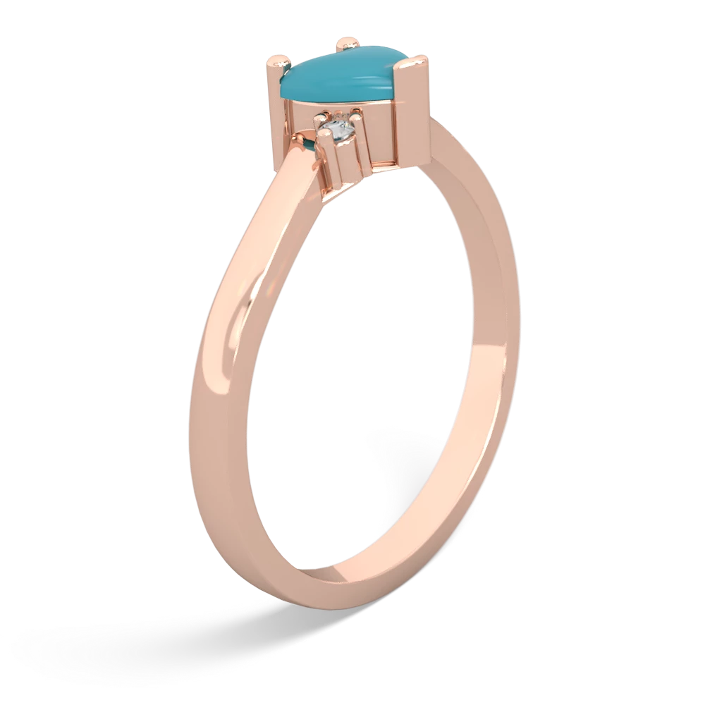 Turquoise Delicate Heart 14K Rose Gold ring R0203