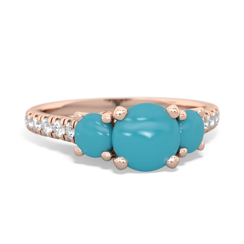 Turquoise Pave Trellis 14K Rose Gold ring R5500