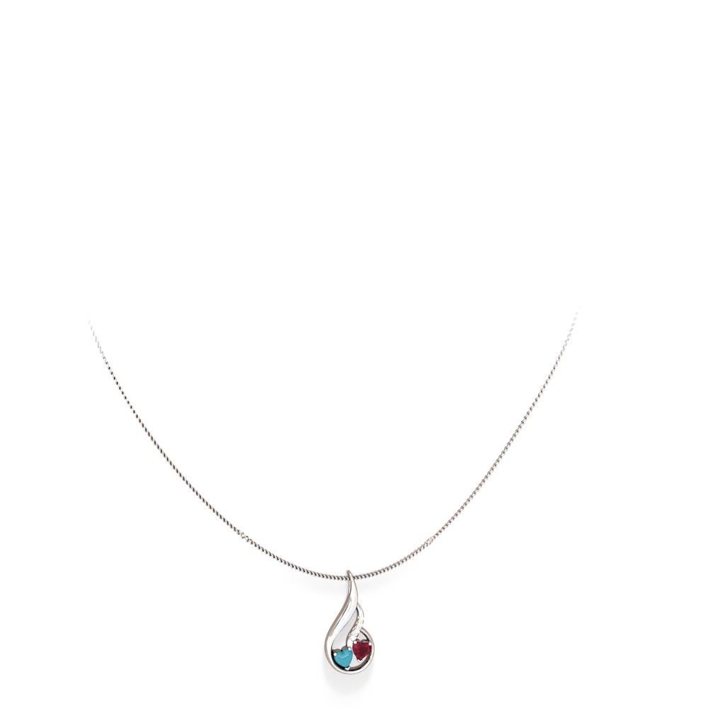 Turquoise Keepsake Curves 14K White Gold pendant P5450