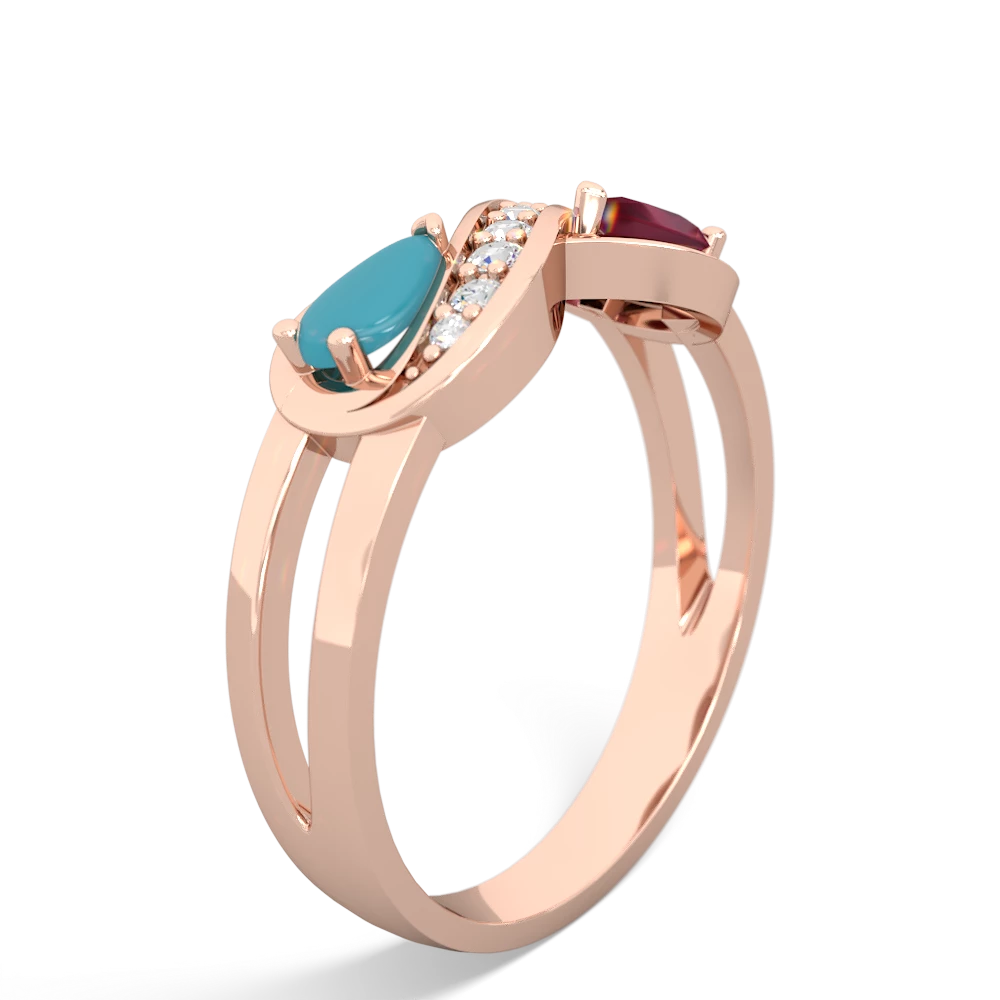 Turquoise Diamond Infinity 14K Rose Gold ring R5390