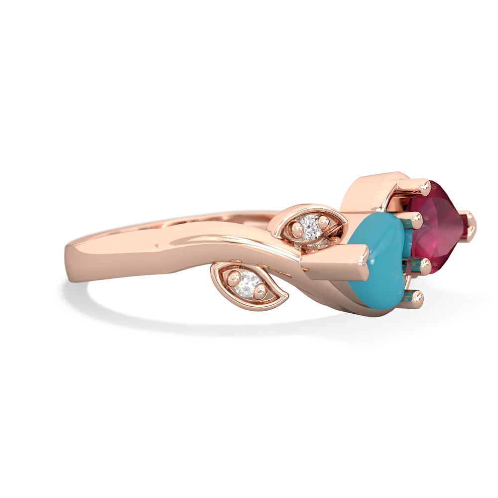 Turquoise Floral Elegance 14K Rose Gold ring R5790