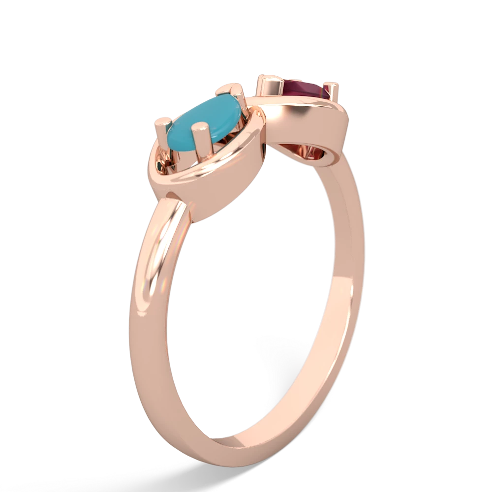 Turquoise Infinity 14K Rose Gold ring R5050