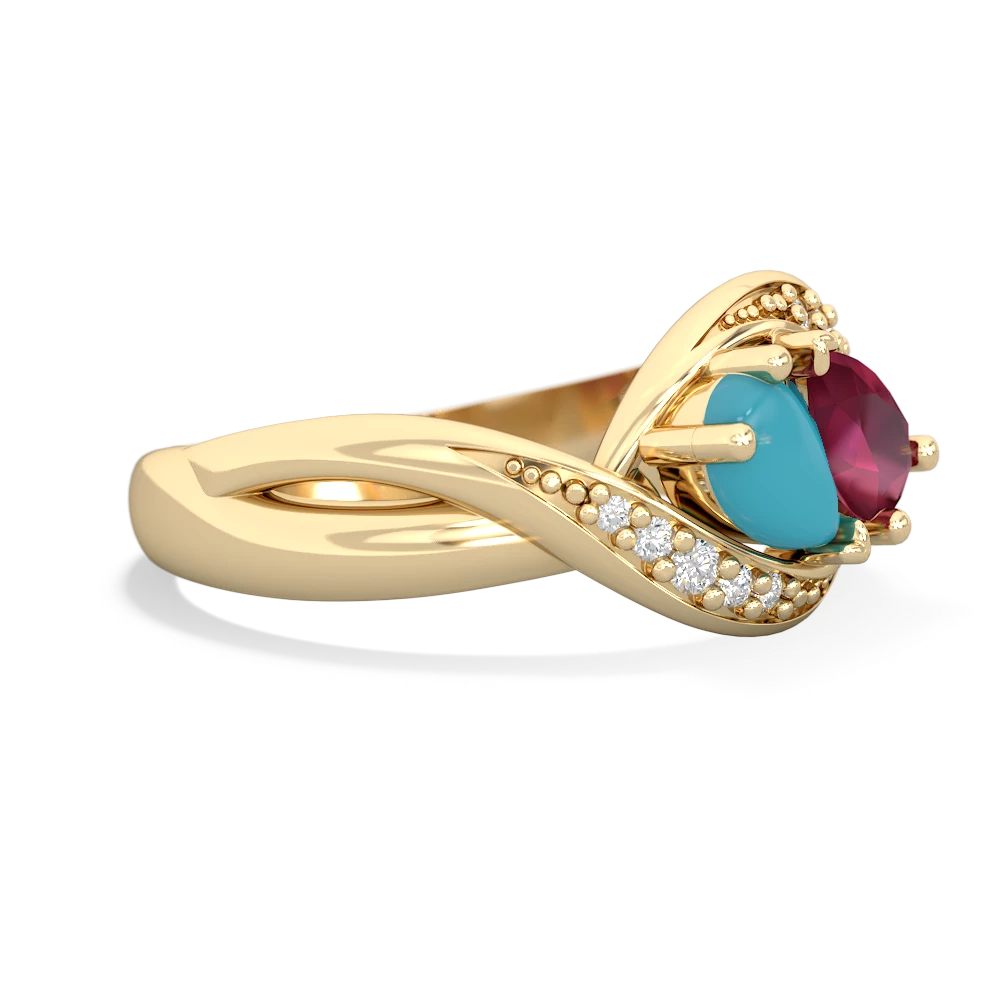 Turquoise Summer Winds 14K Yellow Gold ring R5342