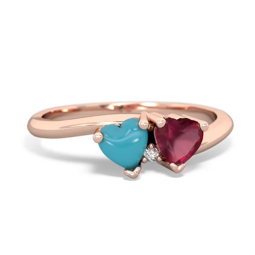 Turquoise Sweethearts 14K Rose Gold ring R5260