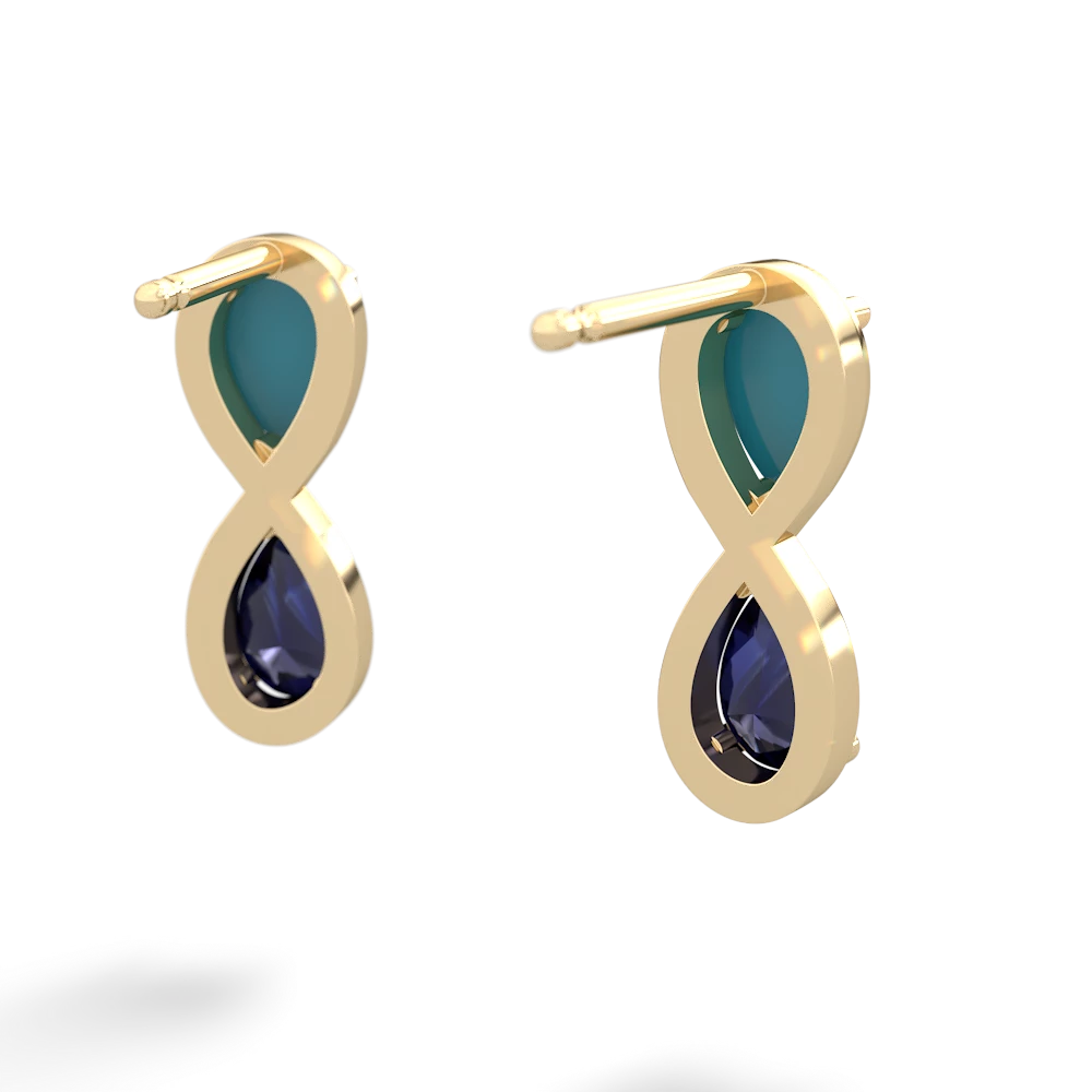 Turquoise Infinity 14K Yellow Gold earrings E5050