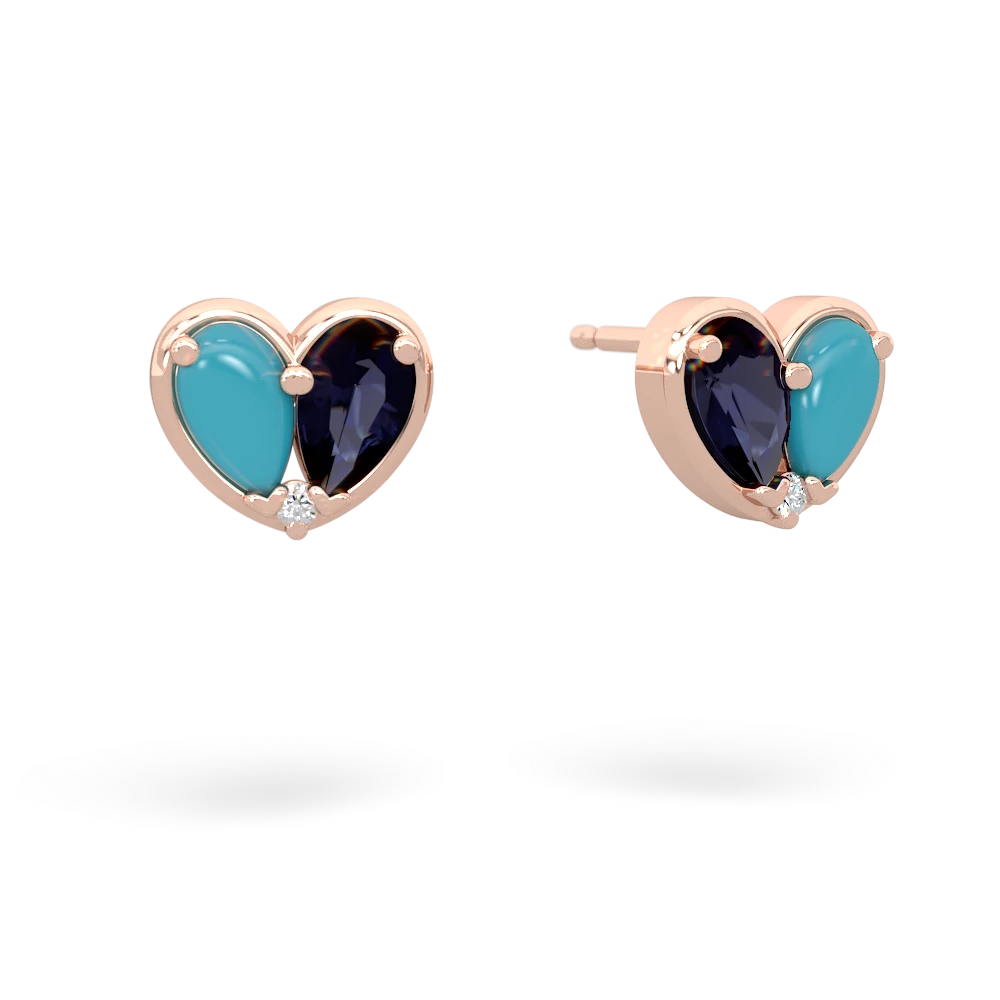 Turquoise 'Our Heart' 14K Rose Gold earrings E5072