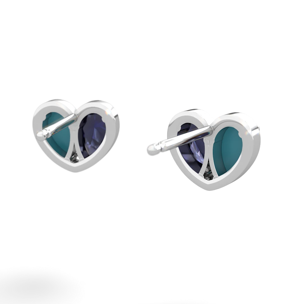 Turquoise 'Our Heart' 14K White Gold earrings E5072