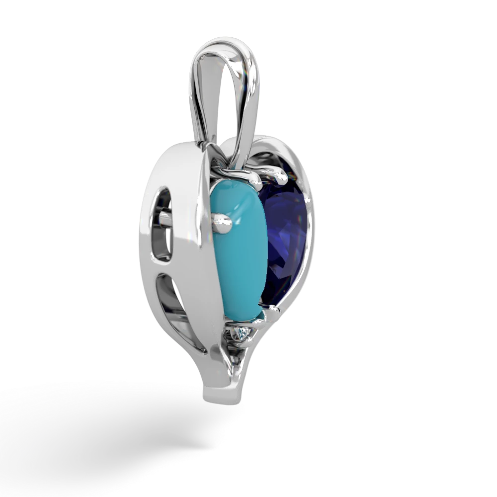 Turquoise Two Become One 14K White Gold pendant P5330