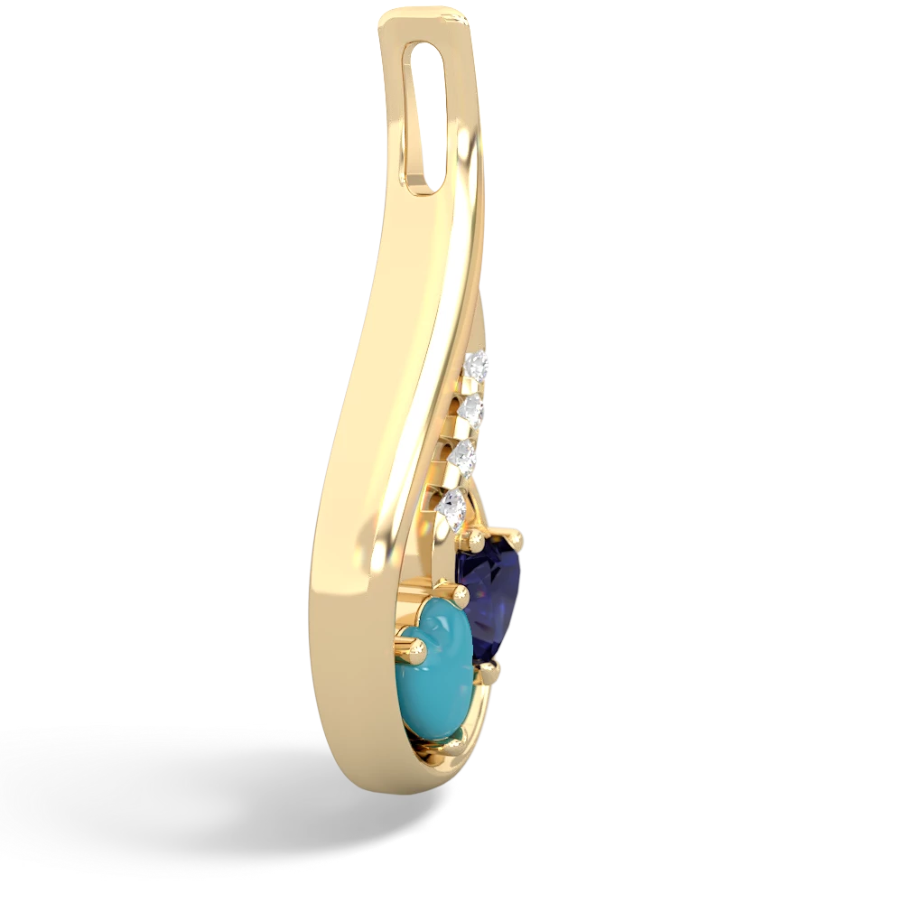 Turquoise Keepsake Curves 14K Yellow Gold pendant P5450