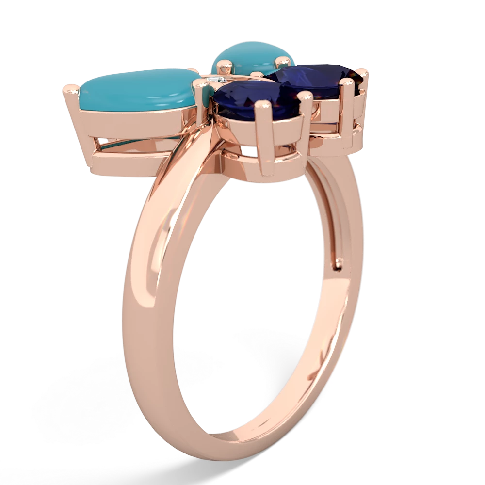 Turquoise Butterfly 14K Rose Gold ring R2215
